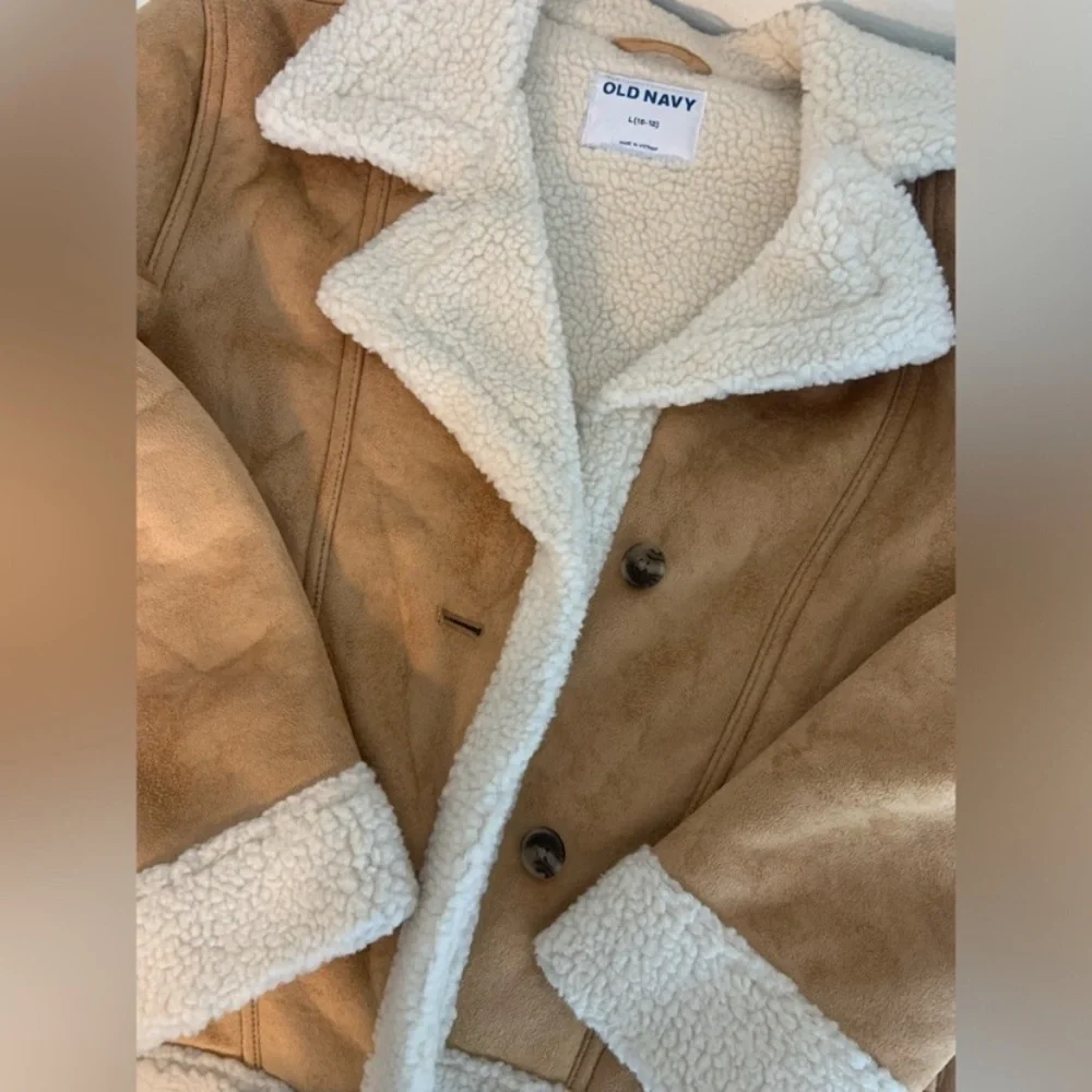 Old Navy Girls Tan Sherpa Coat